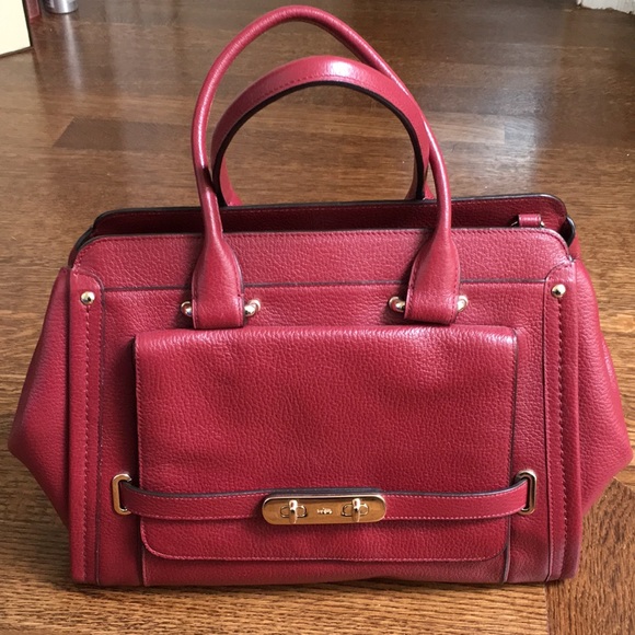 Coach Burgundy handbag - Picture 1 of 6
